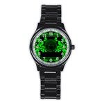 lime green Medusa Stainless Steel Round Watch