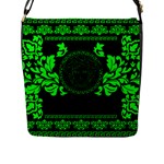 lime green Medusa Flap Closure Messenger Bag (L)