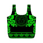 lime green Medusa Full Print Recycle Bag (M)