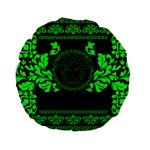 lime green Medusa Standard 15  Premium Flano Round Cushion 