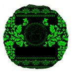 lime green Medusa Large 18  Premium Flano Round Cushion 