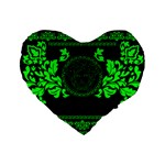 lime green Medusa Standard 16  Premium Flano Heart Shape Cushion 