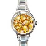 gold christmas ornaments Round Italian Charm Watch