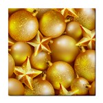 gold christmas ornaments Tile Coaster