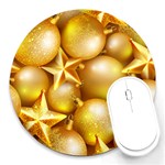 gold christmas ornaments Round Mousepad