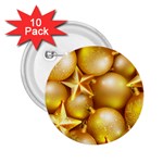 gold christmas ornaments 2.25  Button (10 pack)