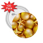 gold christmas ornaments 2.25  Button (100 pack)