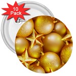 gold christmas ornaments 3  Button (10 pack)