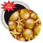 gold christmas ornaments 3  Magnet (10 pack)