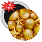 gold christmas ornaments 3  Magnet (100 pack)