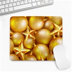 gold christmas ornaments Large Mousepad