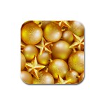 gold christmas ornaments Rubber Square Coaster (4 pack)