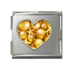 gold christmas ornaments Mega Link Heart Italian Charm (18mm)