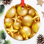 gold christmas ornaments Round Ornament (Two Sides)