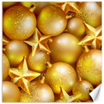 gold christmas ornaments Canvas 12  x 12 