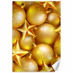 gold christmas ornaments Canvas 12  x 18 