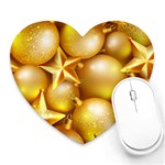 gold christmas ornaments Heart Mousepad