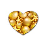 gold christmas ornaments Rubber Coaster (Heart)