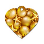 gold christmas ornaments Dog Tag Heart (One Side)