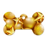 gold christmas ornaments Dog Tag Bone (One Side)