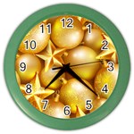 gold christmas ornaments Color Wall Clock