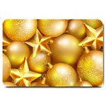 gold christmas ornaments Large Doormat