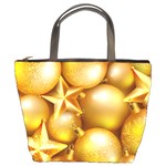 gold christmas ornaments Bucket Bag