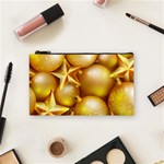 gold christmas ornaments Cosmetic Bag (Small)