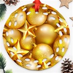 gold christmas ornaments Ornament (Round Filigree)