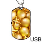 gold christmas ornaments Dog Tag USB Flash (One Side)