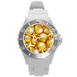 gold christmas ornaments Round Plastic Sport Watch (L)