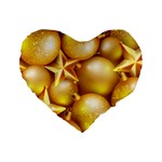 gold christmas ornaments Standard 16  Premium Heart Shape Cushion 