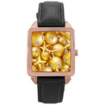 gold christmas ornaments Rose Gold Leather Watch 