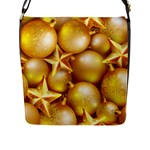 gold christmas ornaments Flap Closure Messenger Bag (L)