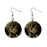 van gogh Skull 1  Button Earrings