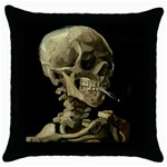 van gogh Skull Throw Pillow Case (Black)