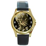 van gogh Skull Round Gold Metal Watch