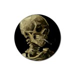 van gogh Skull Rubber Round Coaster (4 pack)