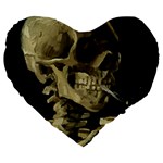 van gogh Skull Large 19  Premium Heart Shape Cushion