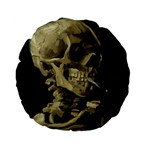 van gogh Skull Standard 15  Premium Flano Round Cushion 