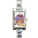 funny thanksgiving turkey Rectangle Italian Charm Watch