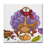 funny thanksgiving turkey Tile Coaster