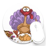 funny thanksgiving turkey Round Mousepad