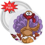 funny thanksgiving turkey 3  Button (10 pack)