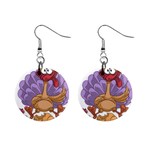 funny thanksgiving turkey 1  Button Earrings