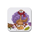 funny thanksgiving turkey Rubber Coaster (Square)