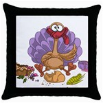 funny thanksgiving turkey Throw Pillow Case (Black)