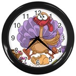 funny thanksgiving turkey Wall Clock (Black)