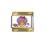 funny thanksgiving turkey Gold Trim Italian Charm (9mm)