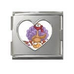 funny thanksgiving turkey Mega Link Heart Italian Charm (18mm)